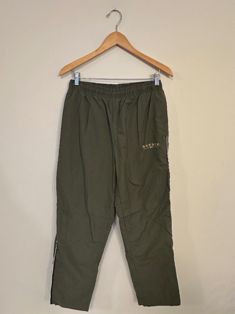Vintage Reebok All Purpose Sports Olive Track Pants Zip Ankles Men's M